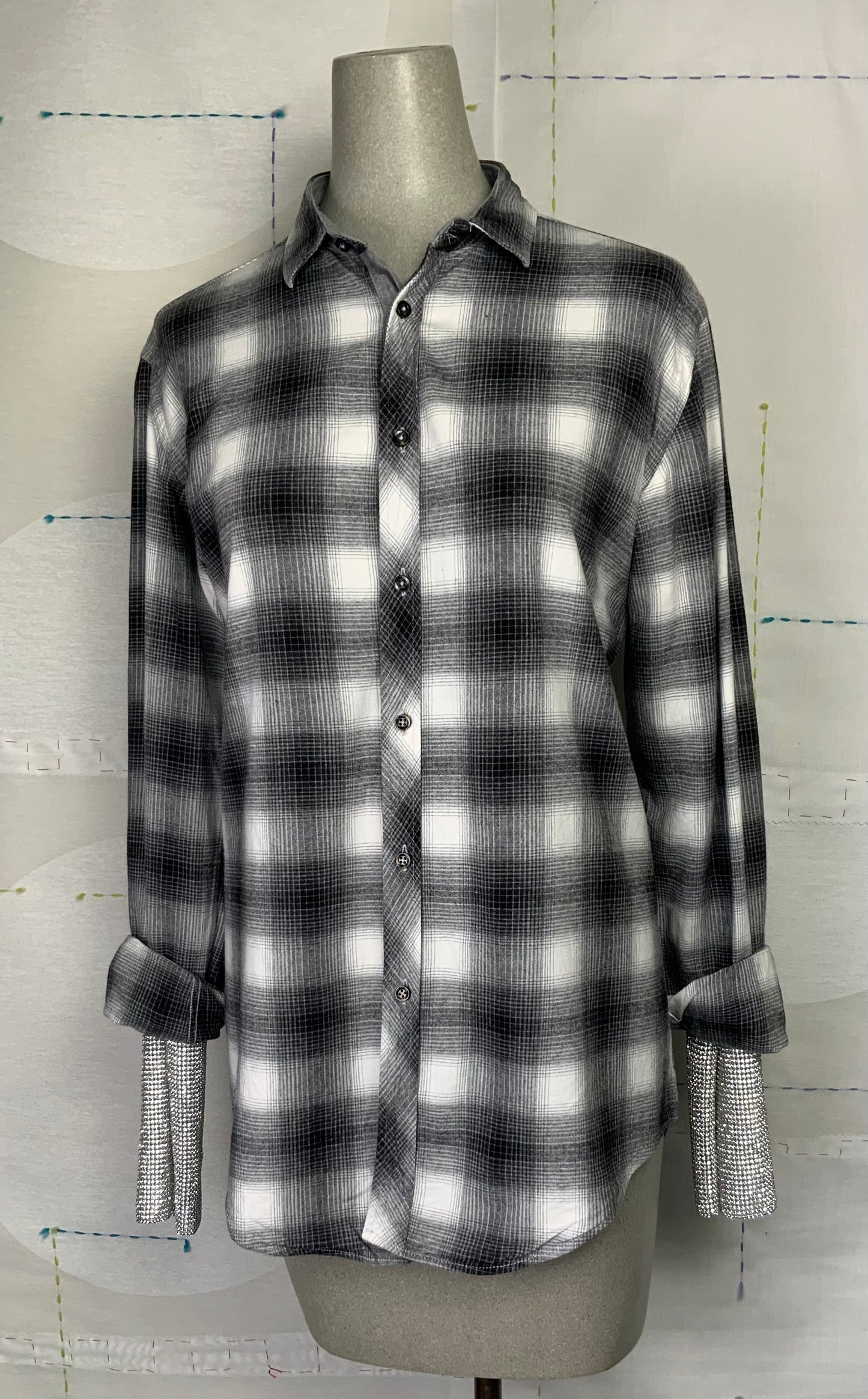 Omelia  ~  Redesigned Shirt 123 - Gray Check Plaid