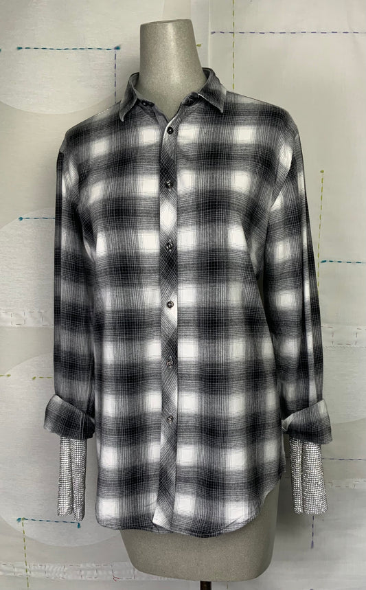 Omelia  ~  Redesigned Shirt 123 - Gray Check Plaid