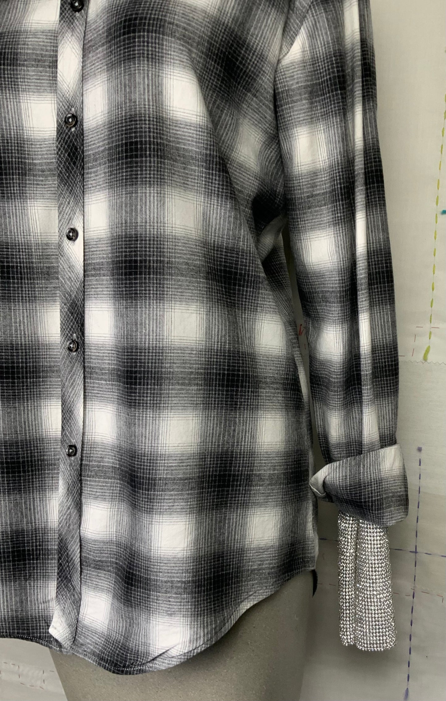 Omelia  ~  Redesigned Shirt 123 - Gray Check Plaid