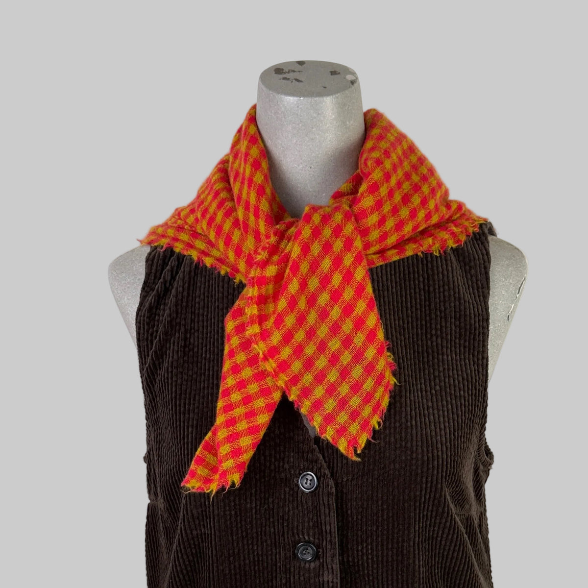 Apuntob  ~  Cashmere Stole - Raspberry/Oil Check