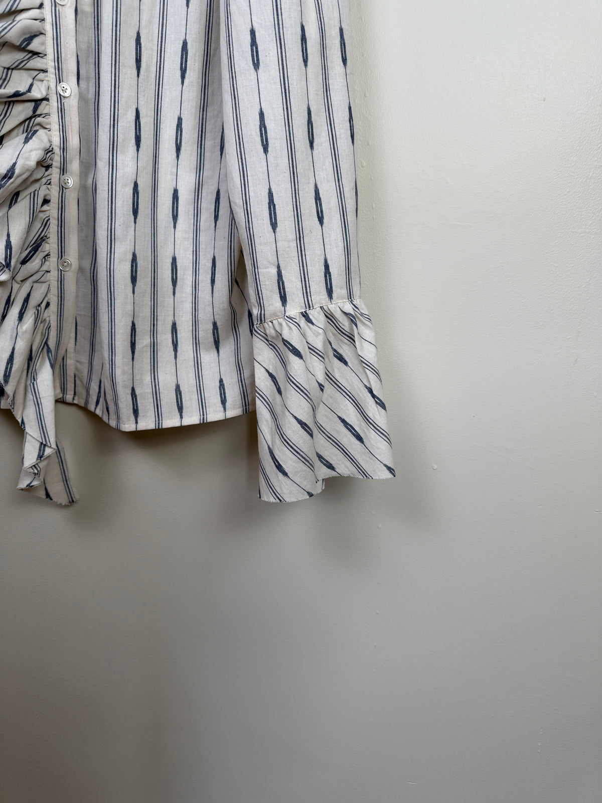 Uqnatu  ~  Cascade Ruffle Blouse - Blip Ikat
