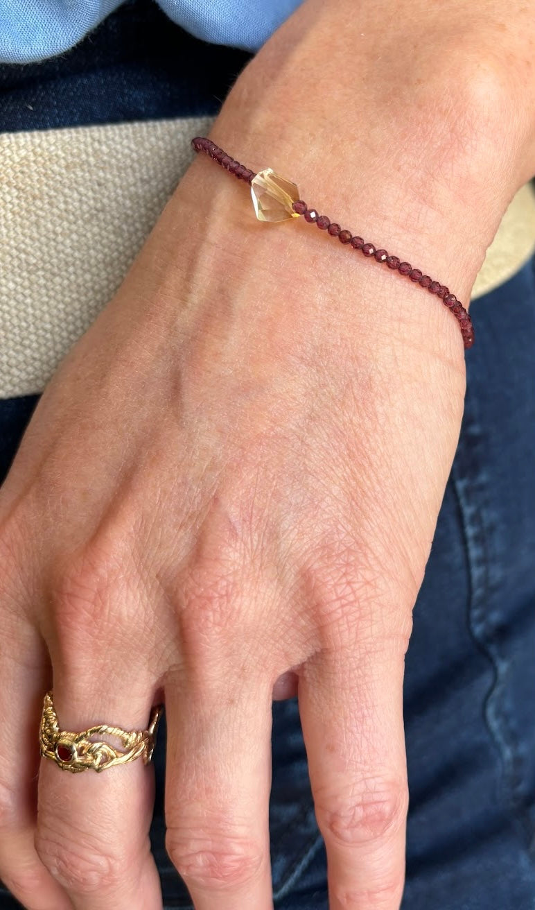 Margaret Solow  ~  Garnet & Citrine Bracelet