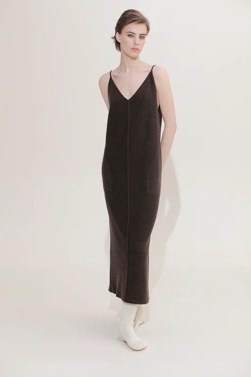 91 Lab  ~  Dress with Straps - Brown