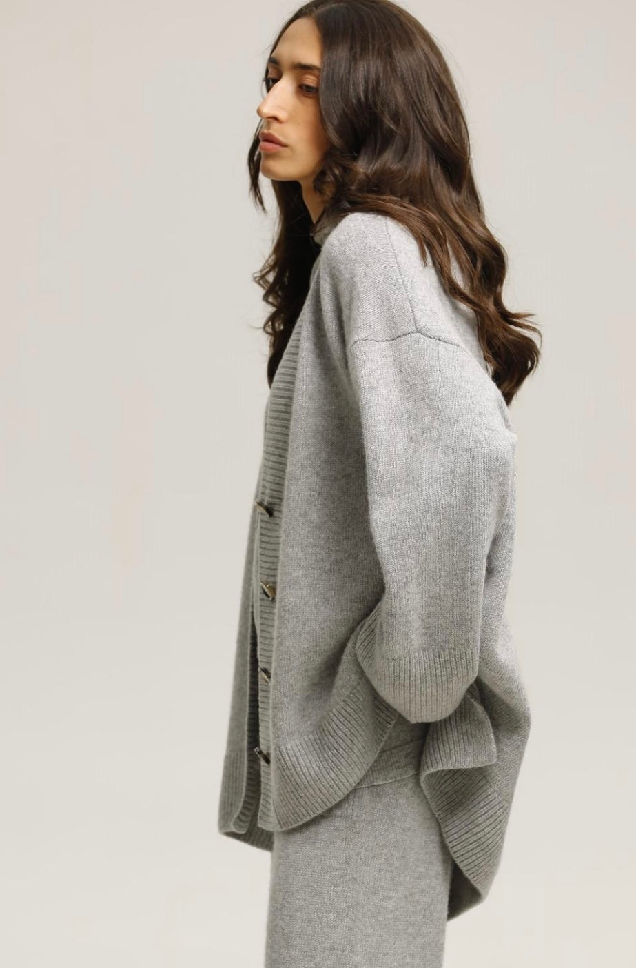 91 Lab  ~  Oversize Cardigan - Light Gray