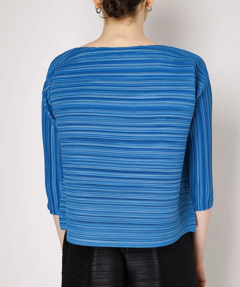 Pleats Please Issey Miyake  ~  Sheer Bounce Top - Blue Salt