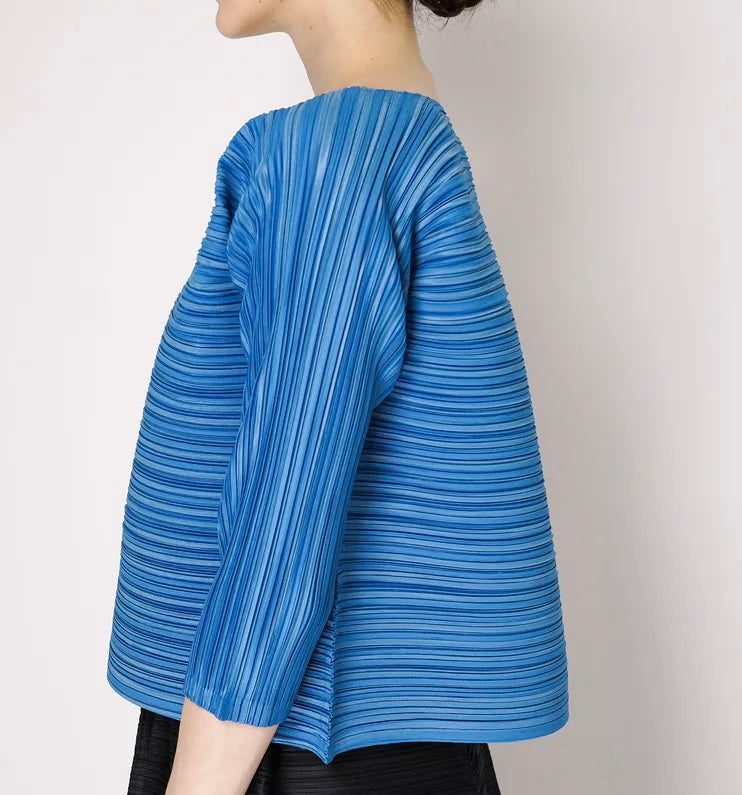 Pleats Please Issey Miyake  ~  Sheer Bounce Top - Blue Salt