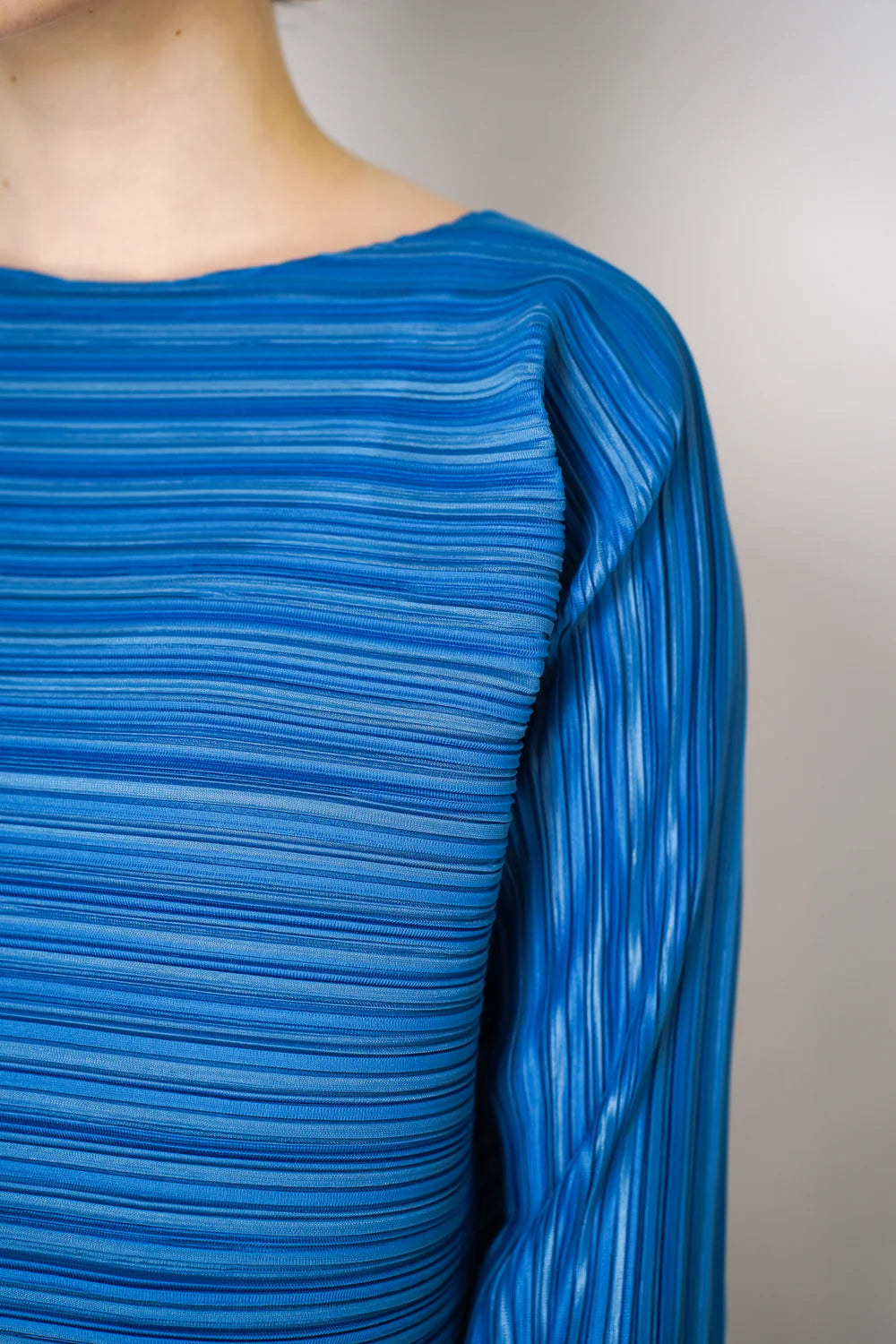 Pleats Please Issey Miyake  ~  Sheer Bounce Top - Blue Salt