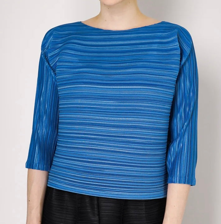 Pleats Please Issey Miyake  ~  Sheer Bounce Top - Blue Salt