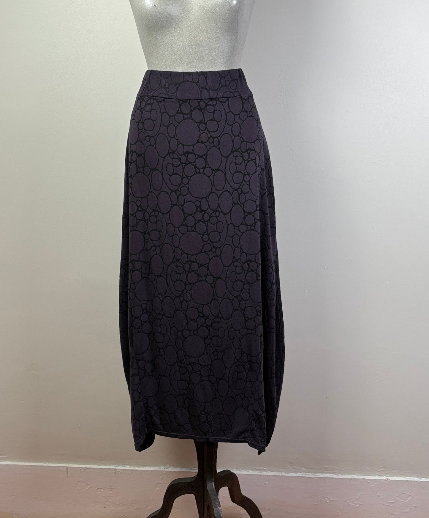 Cut Loose  ~  Ring Jacquard Lantern Skirt - Anthracite