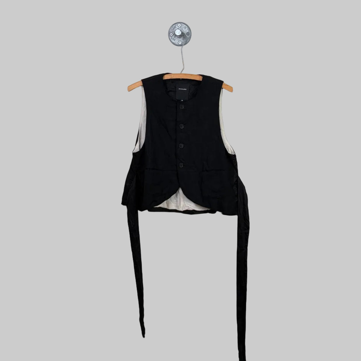 Pas de Calais  ~  Eco Wool Tweed Vest - Black