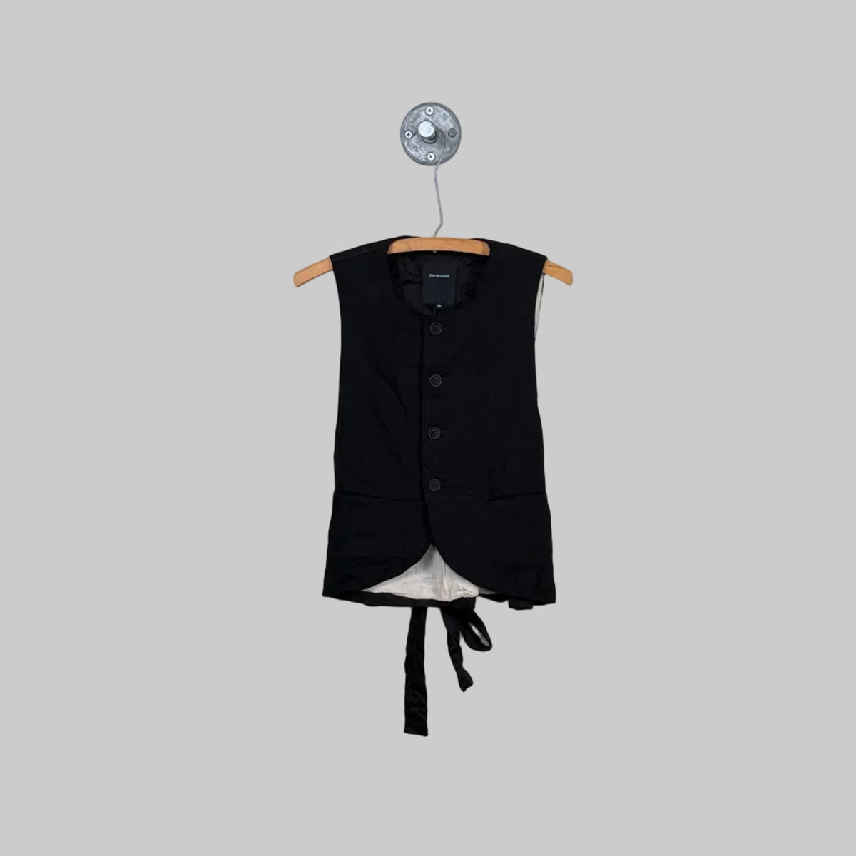 Pas de Calais  ~  Eco Wool Tweed Vest - Black