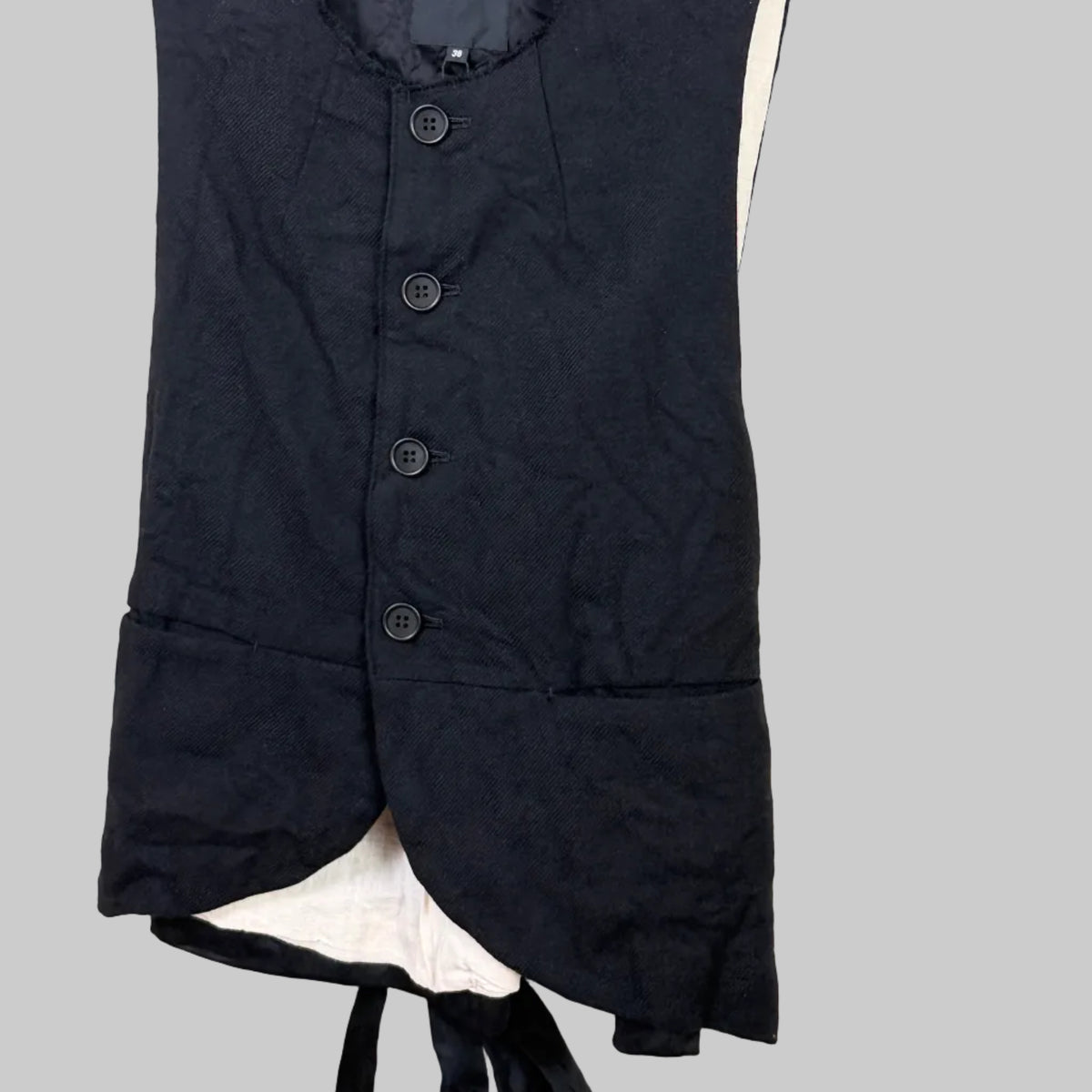Pas de Calais  ~  Eco Wool Tweed Vest - Black