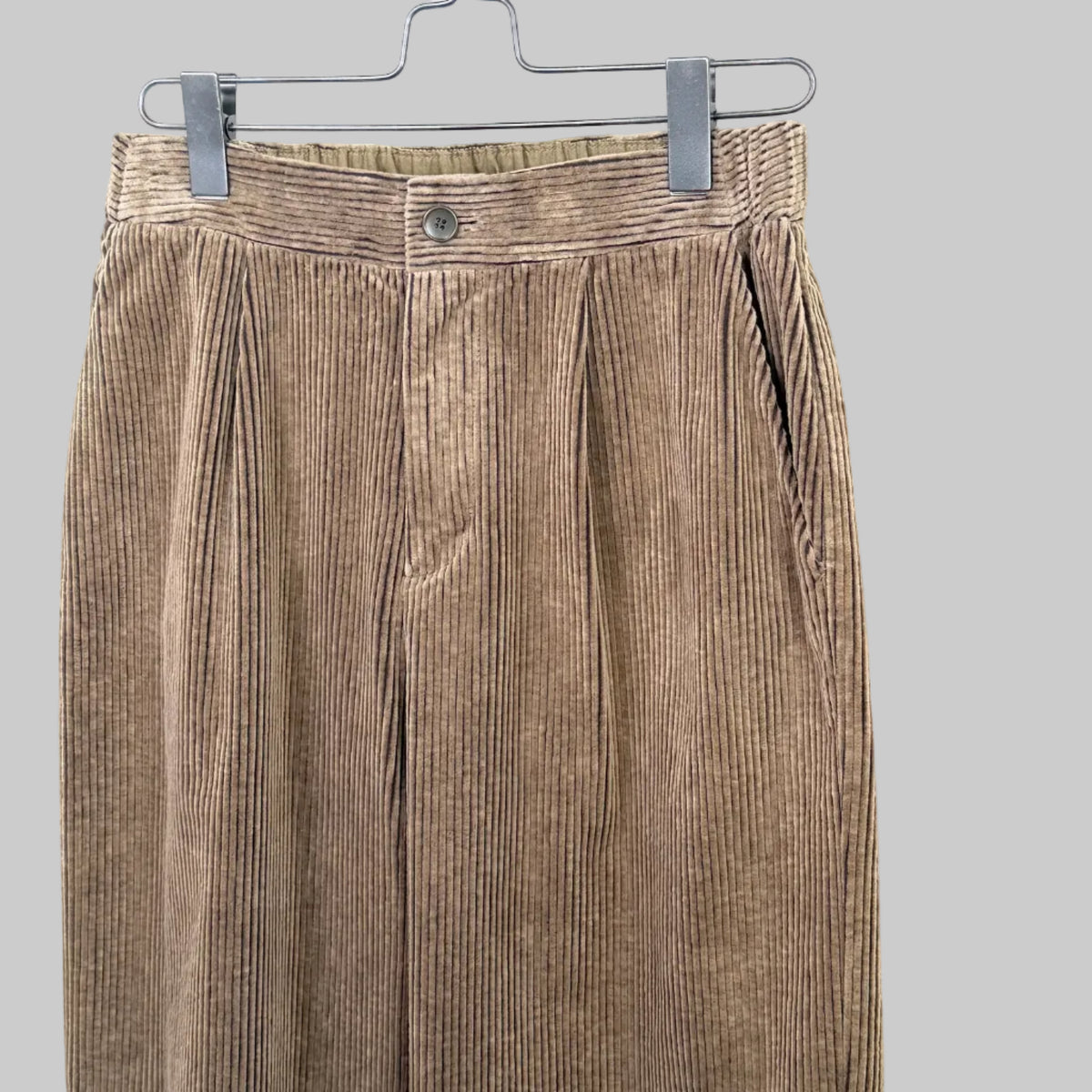 Pas de Calais  ~  Washed Corduroy Wide Pants - Beige