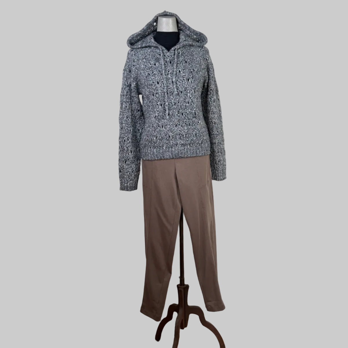 Lilla P. ~  Long Sleeve Hoodie Sweater - Shadow