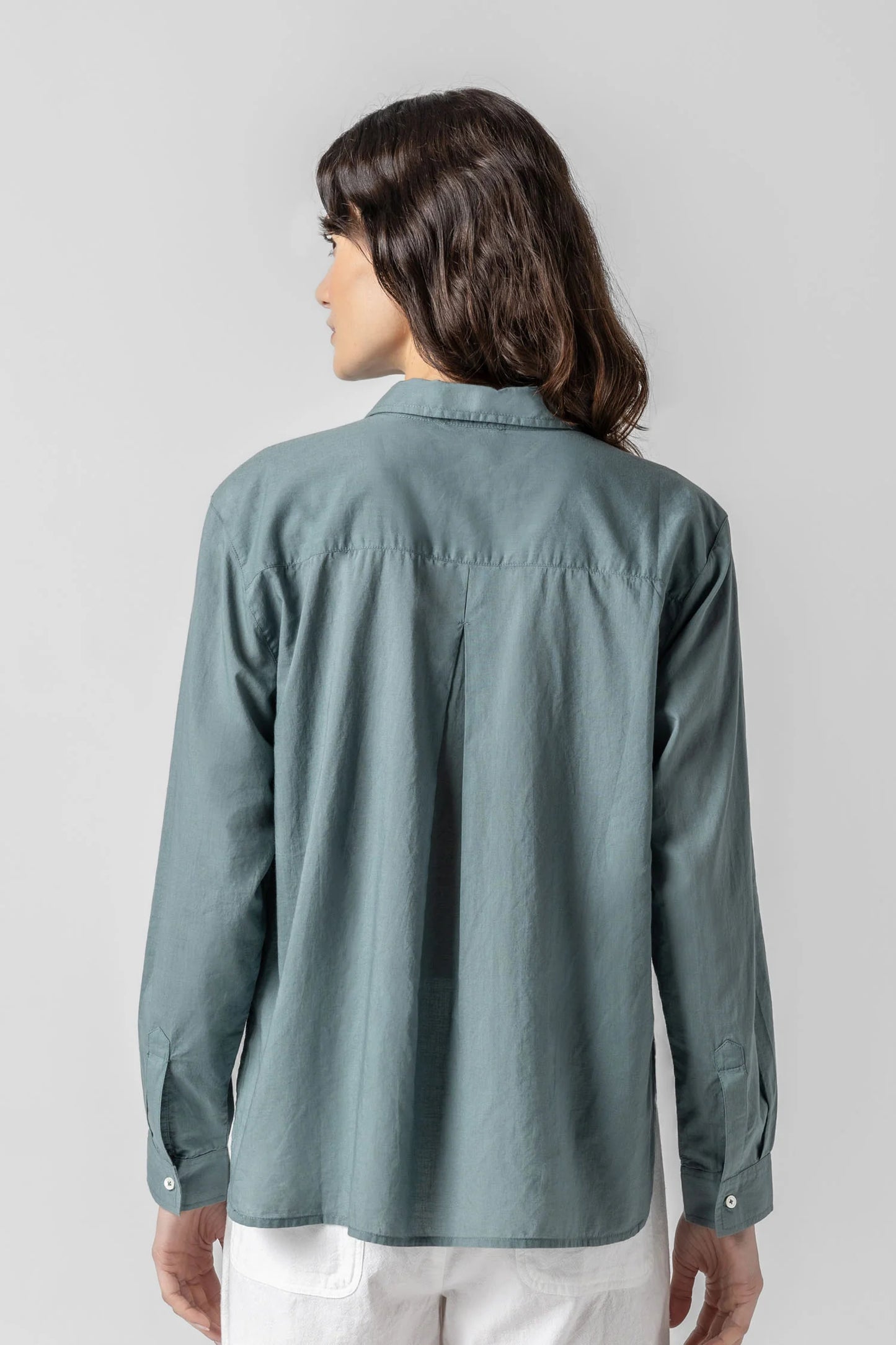 Lilla P. ~  Relaxed Long Sleeve Button Down - Vine