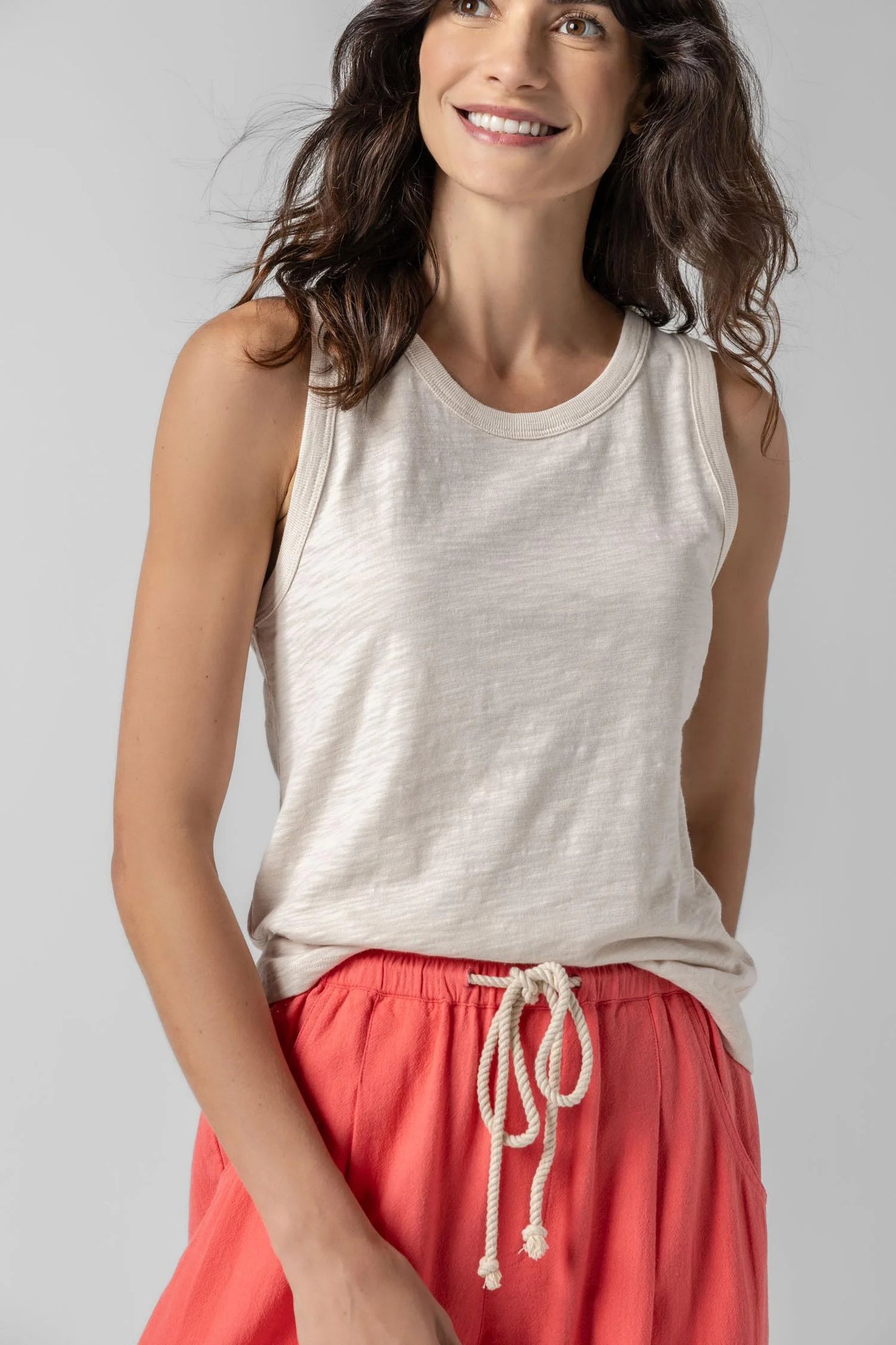 Lilla P. ~  Back Seam Tank - Canvas