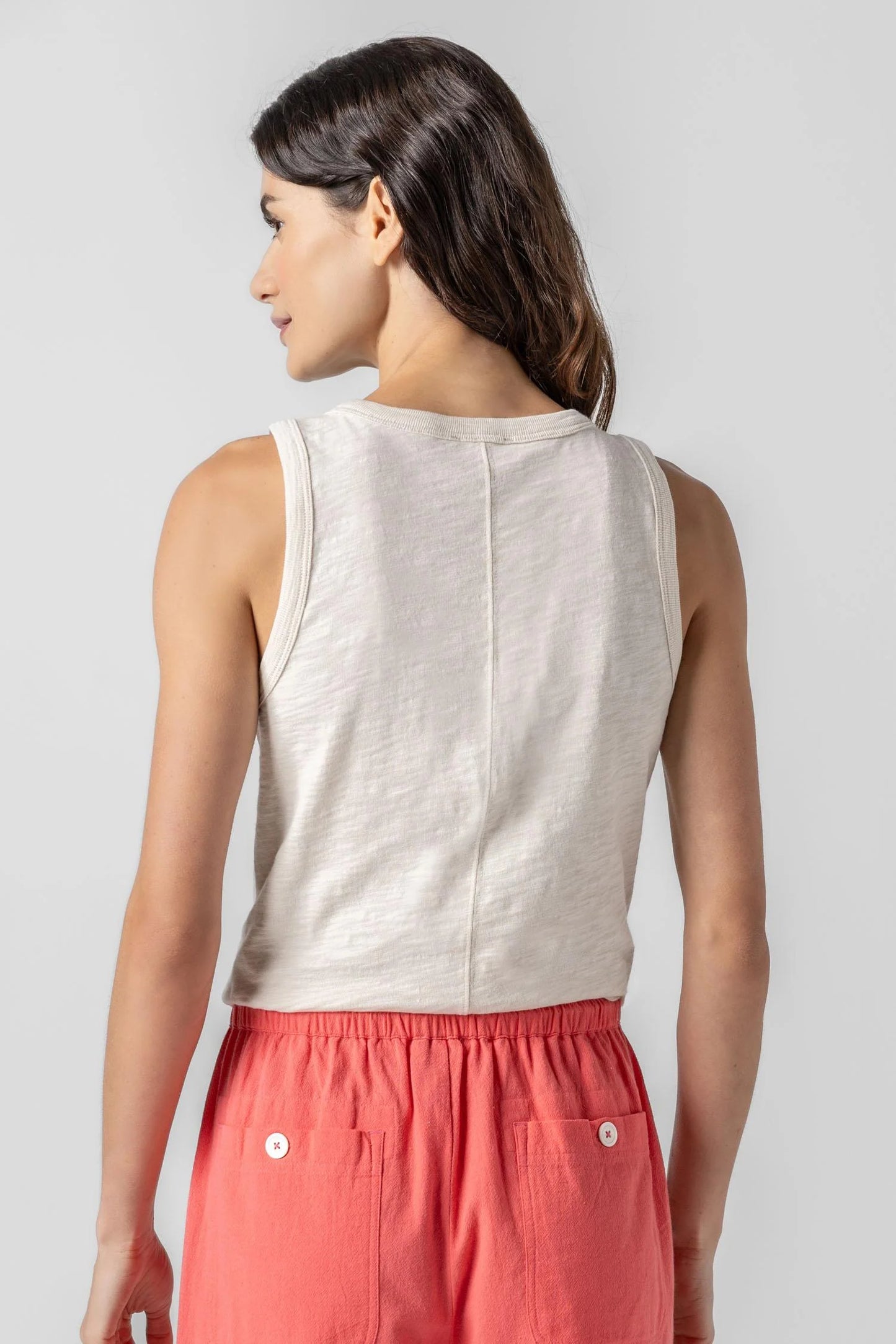 Lilla P. ~  Back Seam Tank - Canvas