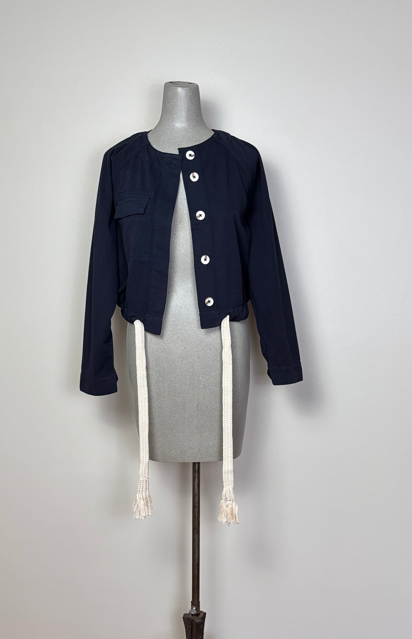 Lilla P. ~  Drawstring Waist Jacket - Navy