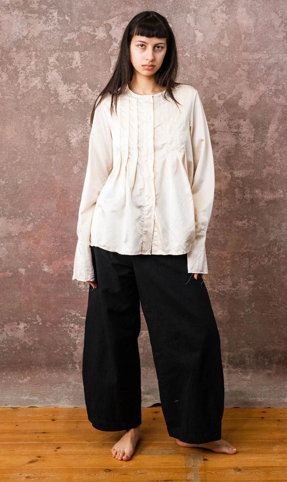 Sula  ~  Pleat Shirt - Eggnog