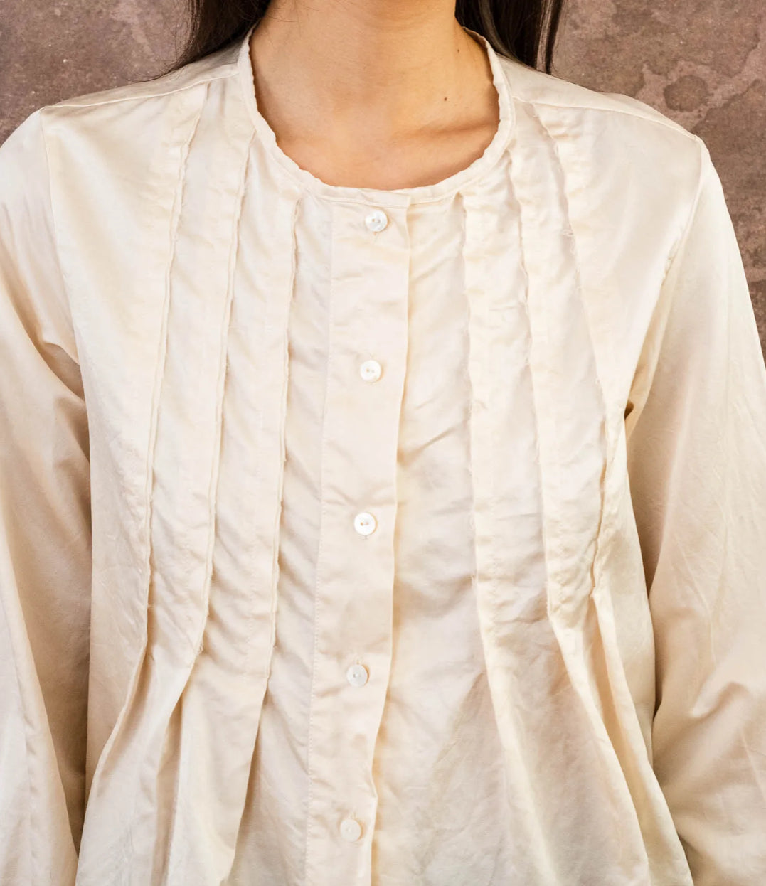 Sula  ~  Pleat Shirt - Eggnog