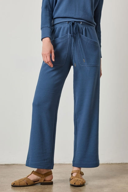 Lilla P. ~  Textured Waffle Patch Pocket Pant - Ink
