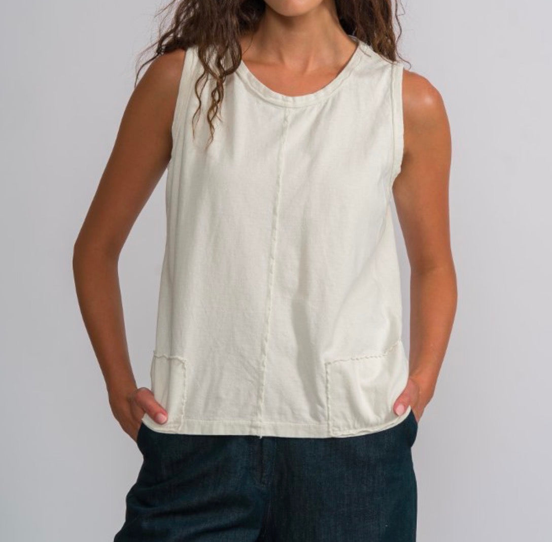 MJW  ~  Sleeveless Top - White