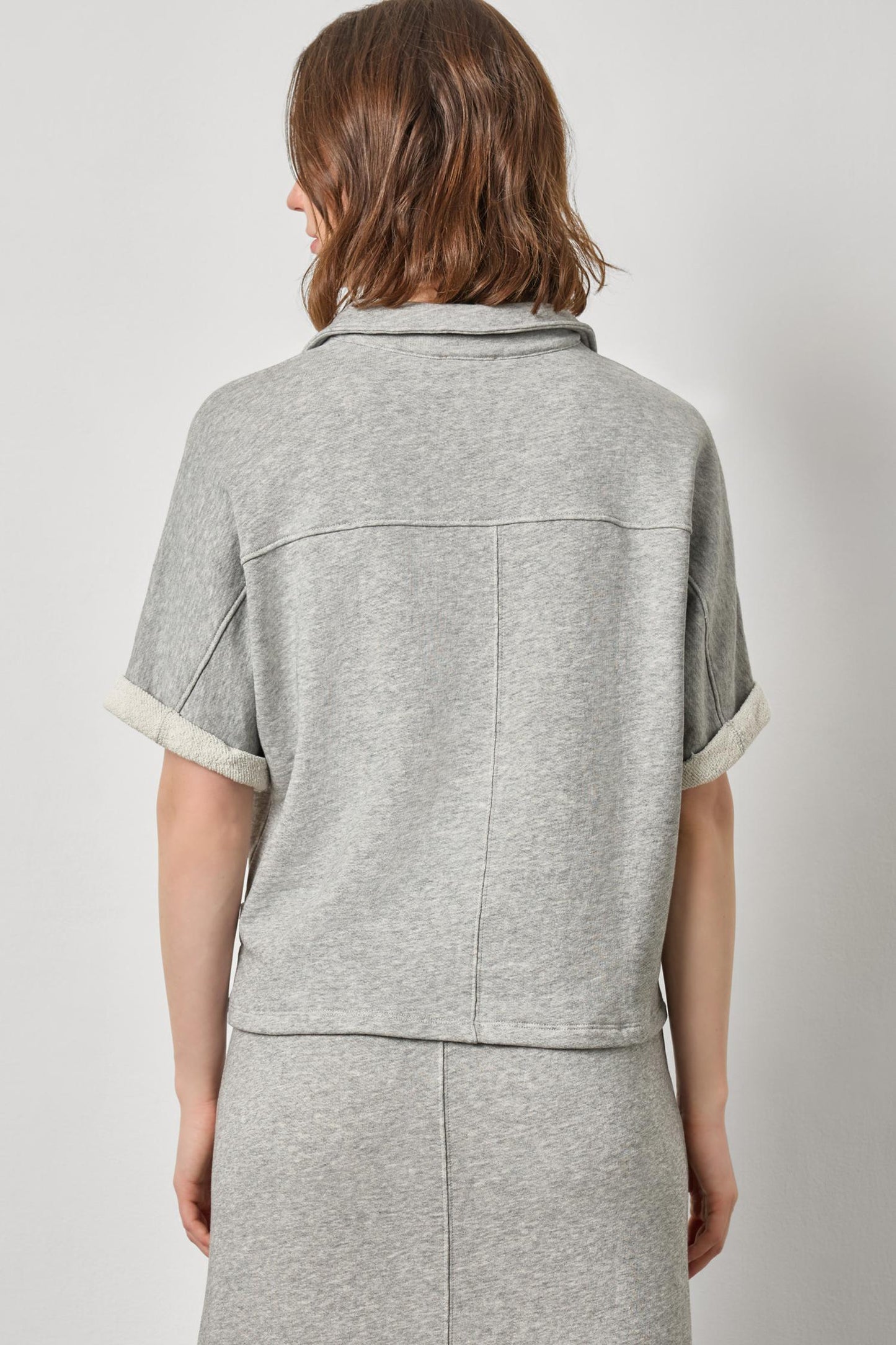 Lilla P. ~  Oversized Terry Polo - Heather Gray