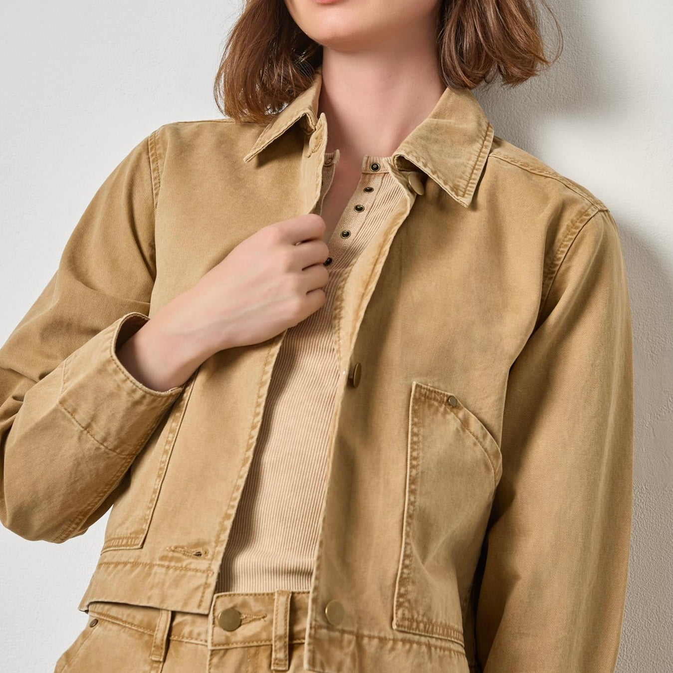 Lilla P. ~  Twill Utility Jacket - Buckwheat