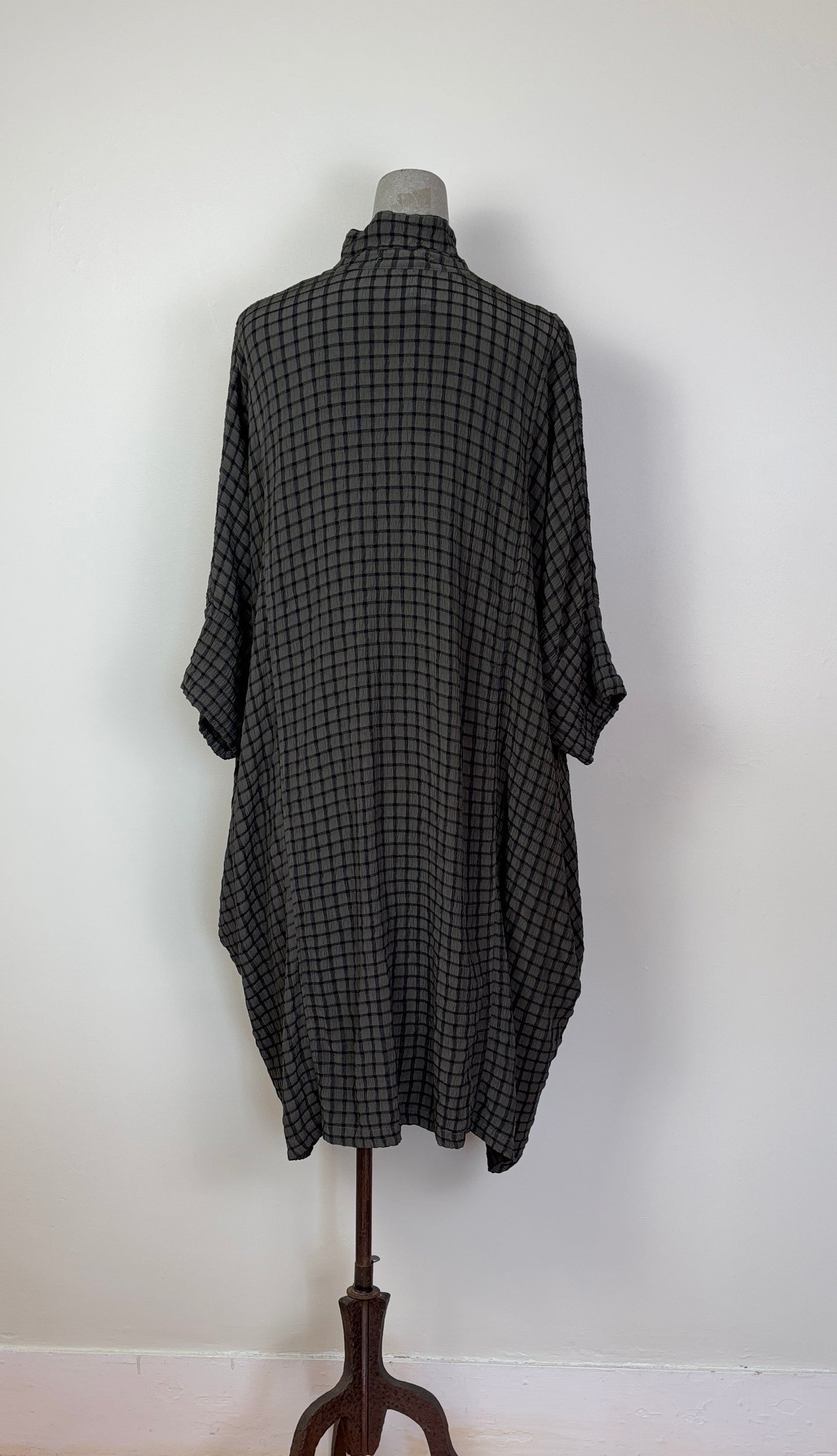 Cut Loose  ~  Kimono Shirt Dress - Clay Check