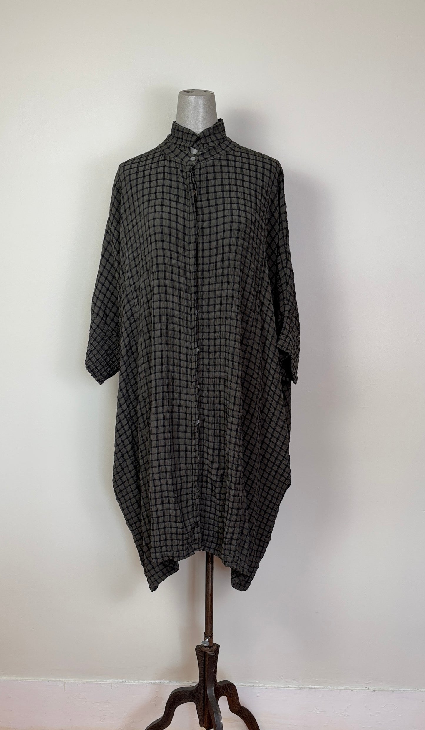 Cut Loose  ~  Kimono Shirt Dress - Clay Check