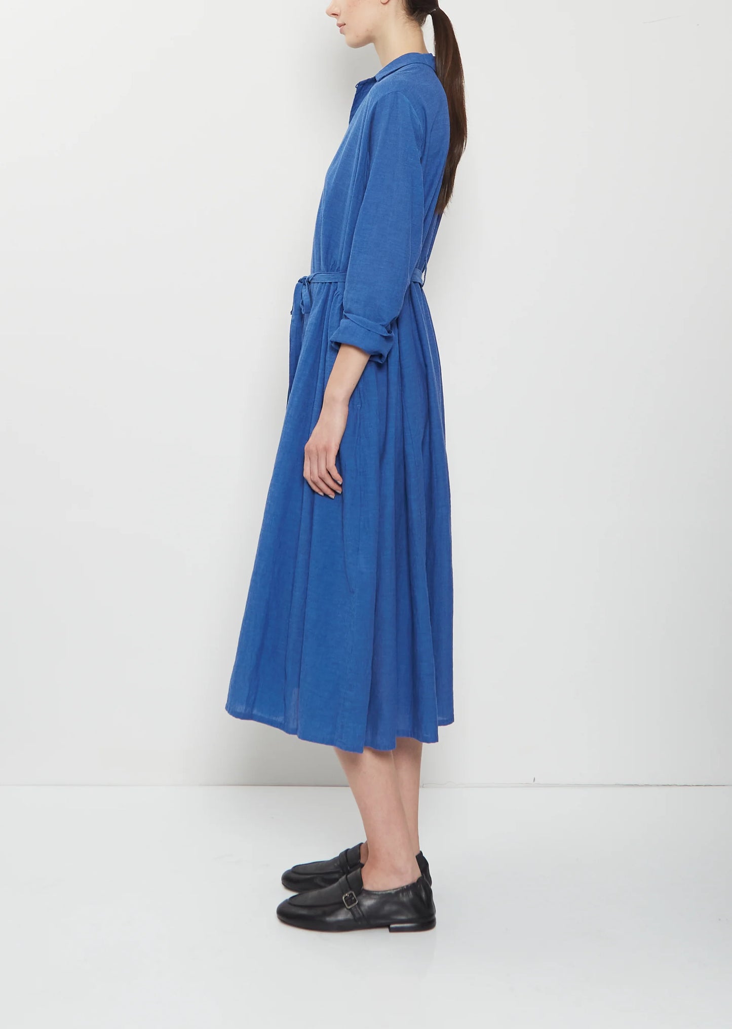 Pas de Calais  ~  Organic Cotton Chambray Dress - Blue