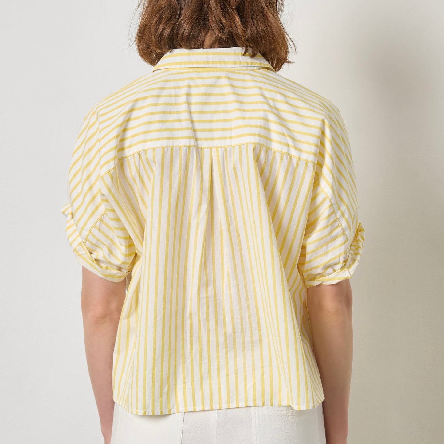 Lilla P. ~  Oversized Button Down Dolman - Sunflower Stripe