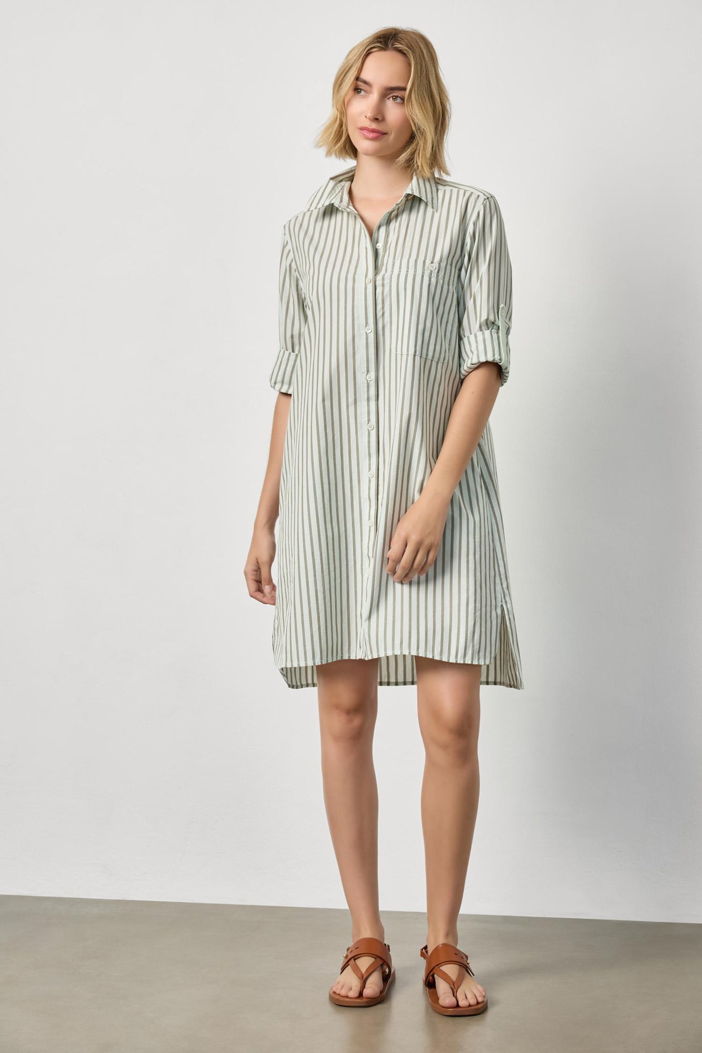 Lilla P. ~  Striped Shirtdress - Pool Stripe