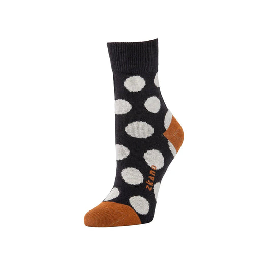 ZKano  ~  50’s Polka Dot 1/2 Crew - Black