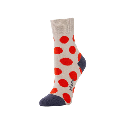 ZKano  ~  50’s Polka Dot 1/2 Crew - Poppy Red
