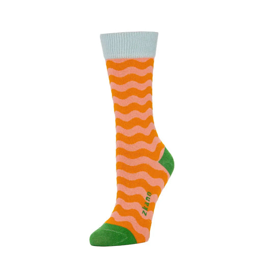 ZKano  ~  Wavy Stripe Crew - Tangerine