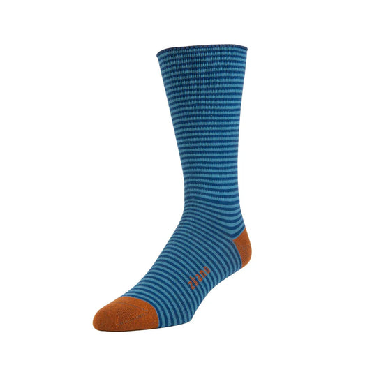 ZKano  ~  Pinstripe Roll Top Crew - Aqua
