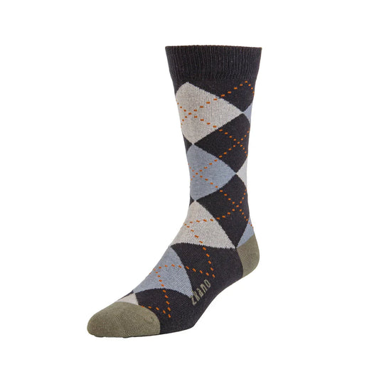 ZKano  ~  Classic Argyle Crew - Black