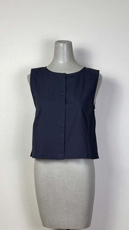 Lilla P. ~  Hidden Placket Top - Navy