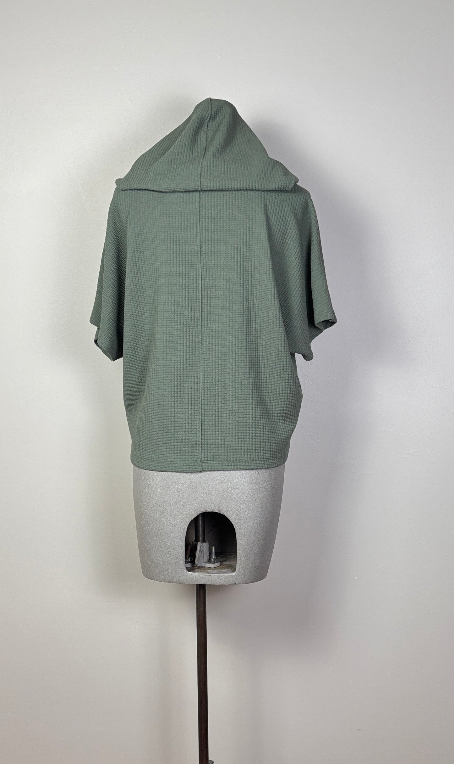 Lilla P.  ~  Waffle Hoodie Poncho - Seagrass