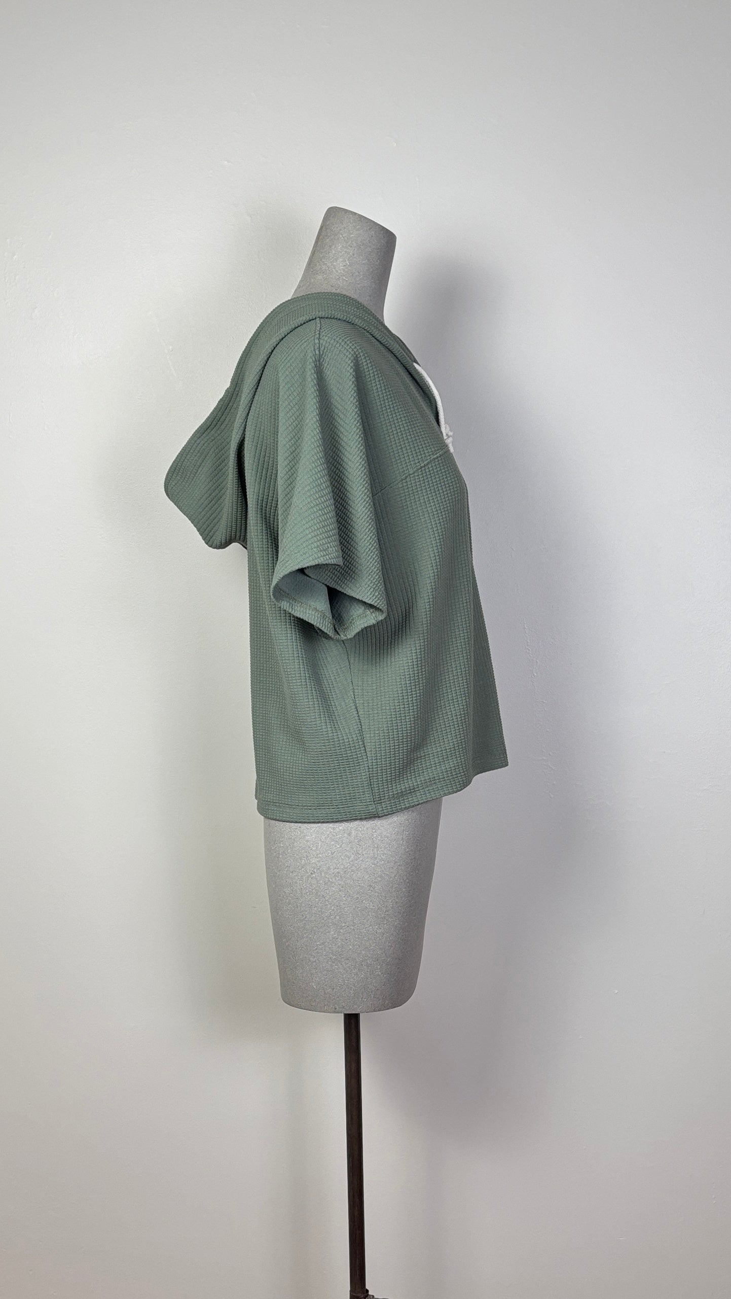 Lilla P.  ~  Waffle Hoodie Poncho - Seagrass