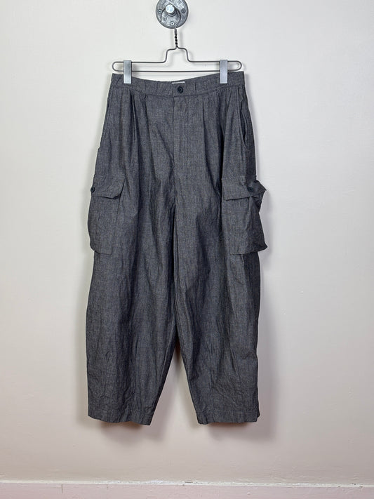 UQNATU  ~  Field Cargo Pants - Black Chambray