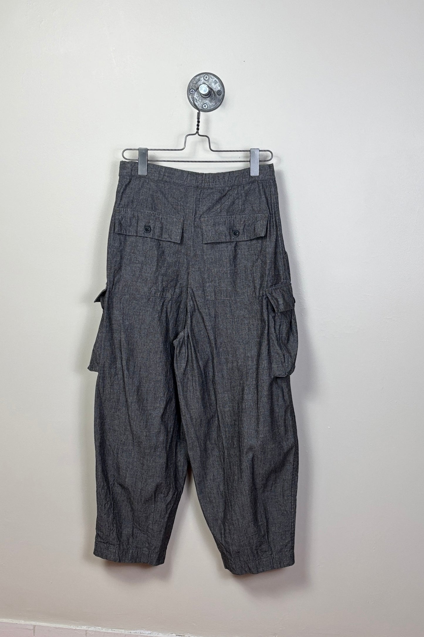 UQNATU  ~  Field Cargo Pants - Black Chambray