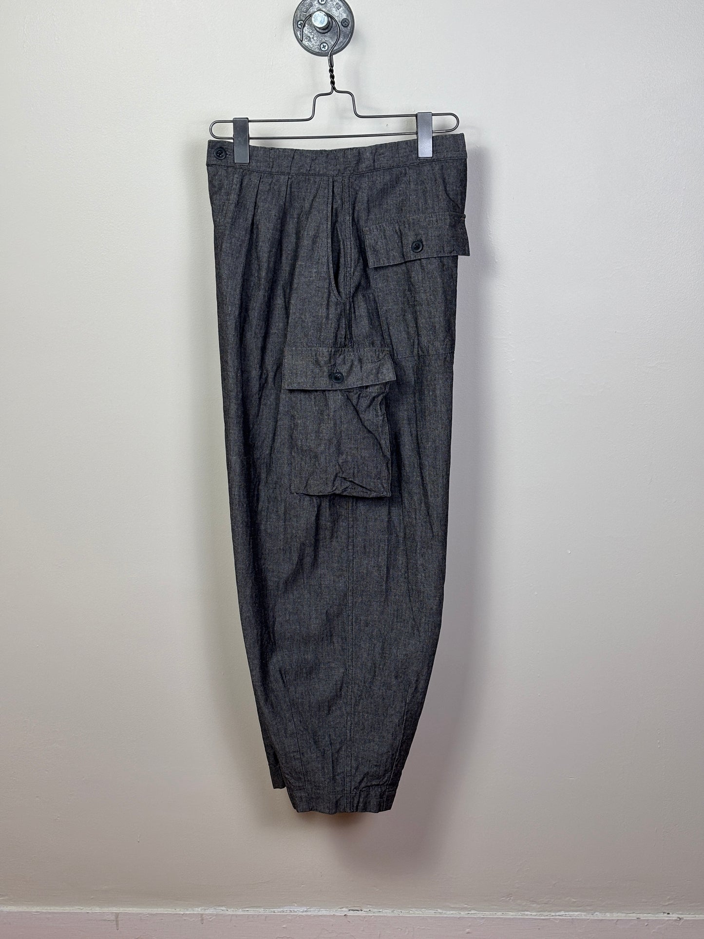 UQNATU  ~  Field Cargo Pants - Black Chambray