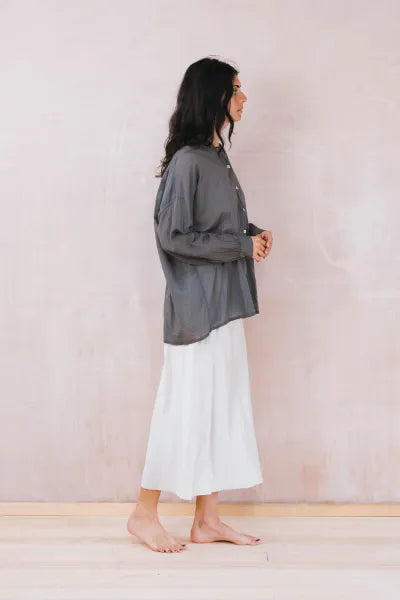 Sula  ~  Button Thru Shirt - Gunmetal