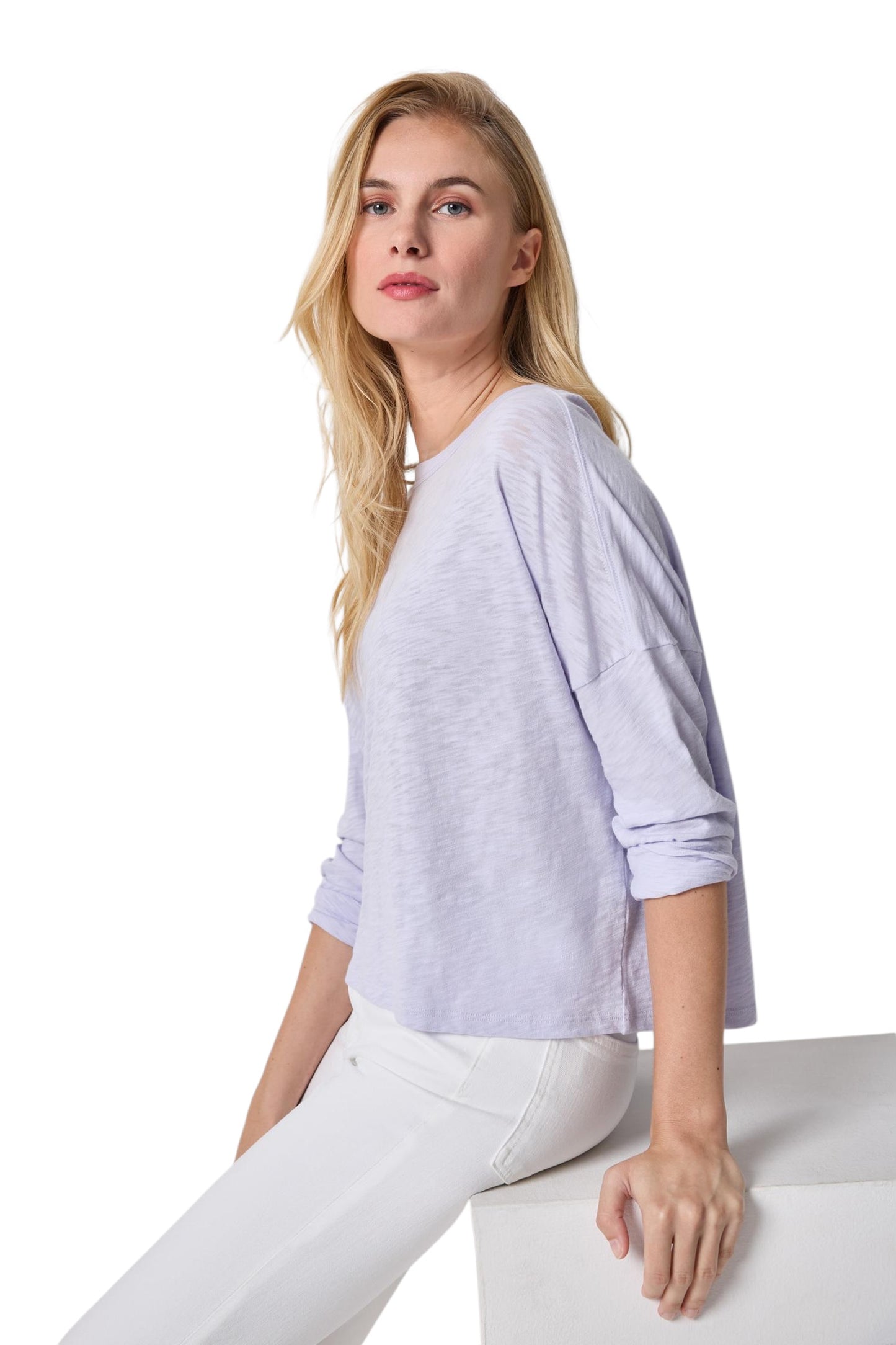 Lilla P. ~  Easy Long Sleeve Beach Tee - Lilac