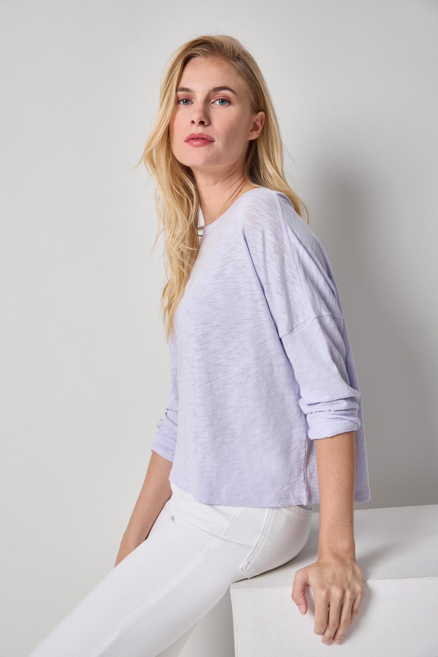 Lilla P. ~  Easy Long Sleeve Beach Tee - Lilac