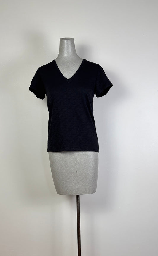 Lilla P. ~  V-Neck Short Sleeve Tee - Black