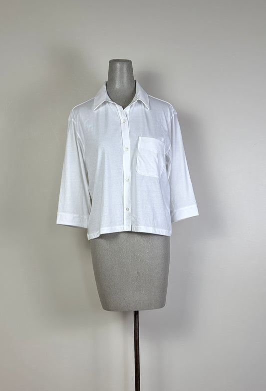 Lilla P.  ~  Easy Button Down Tee - White