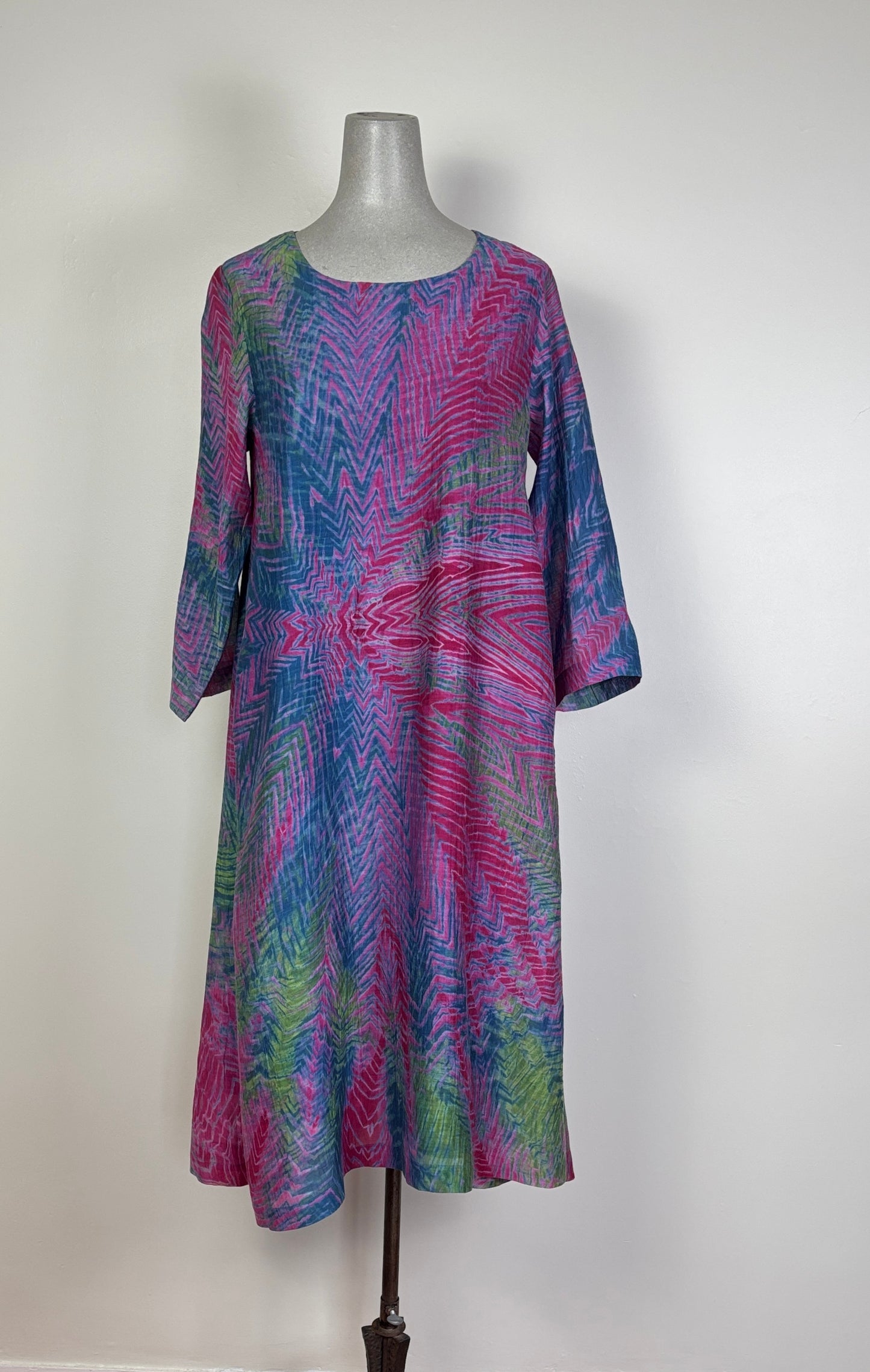 Neeru Kumar  ~  Round Neck Dress - Blue Multi